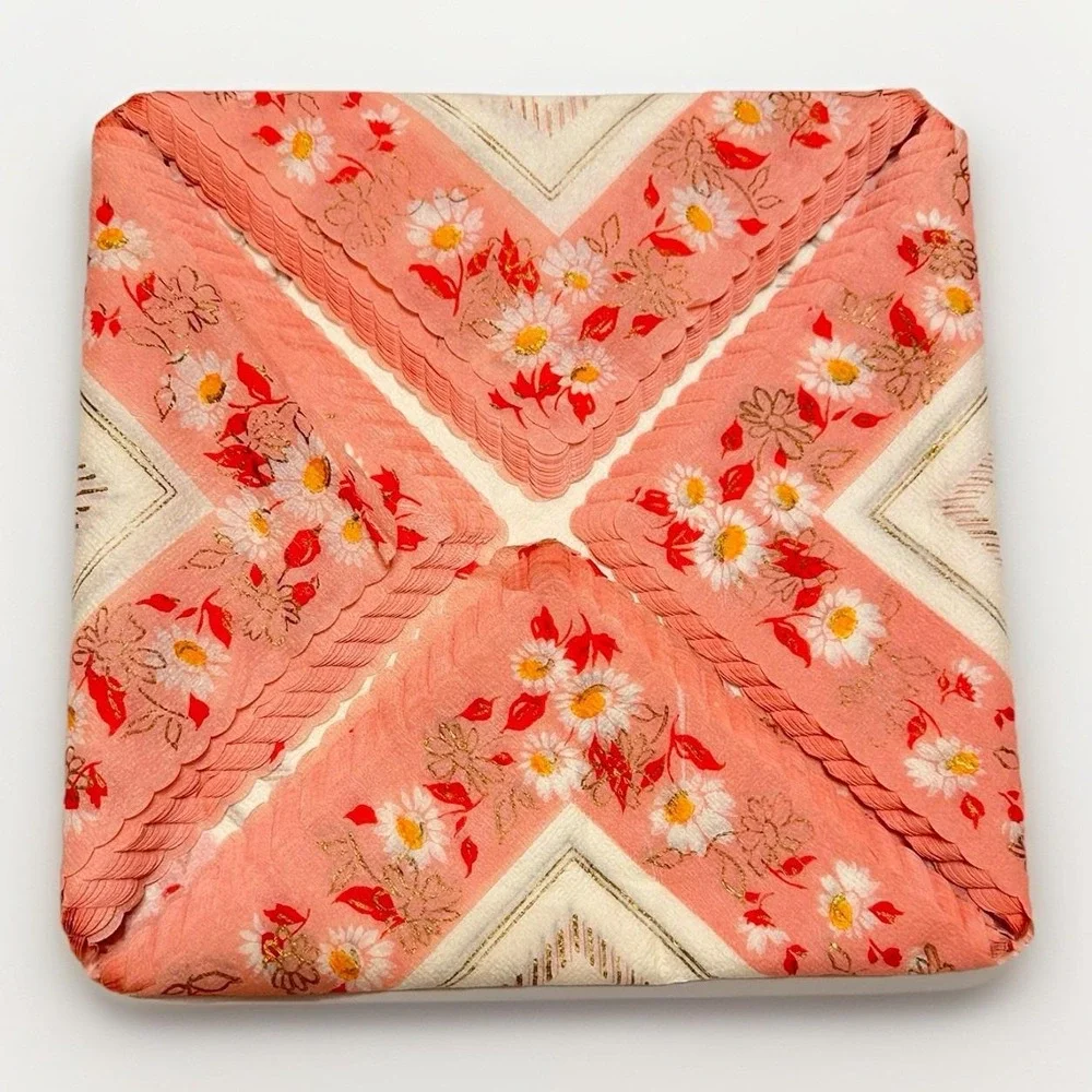 Gorgeous Vintage Floral Tissue Paper Napkin Handkerchief Sets Made in‎ Germany